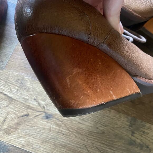 Kork-Ease Korkease Boot Booties Lace Up Victorian Edwardian Leather Chunky Wedge - Picture 7 of 10